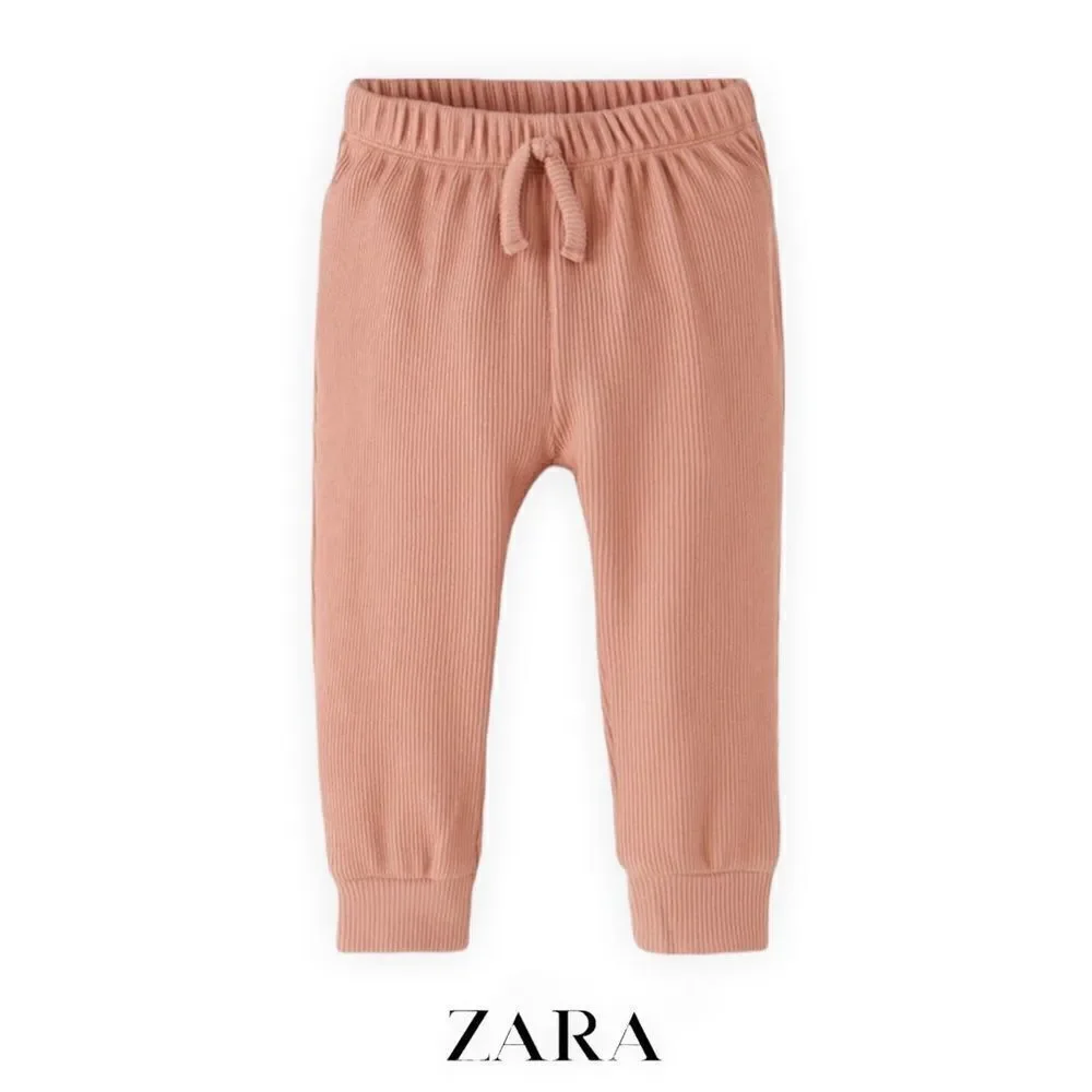 ZARA Kids Pink Ribbed Jogger Pants NWT Size 3T